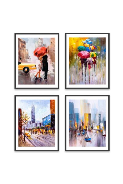 ALAYRA International ALAYRA Abstract Wall Art Paintings Colorful on Canvas Se...