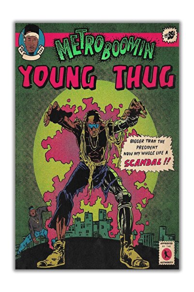 ALAYRA International ملصق عتيق لألايرا ويونغ ثاغ، ألبوم موسيقى الأشرار، كوميكس، لوحة جدارية قماشية مزخرفة