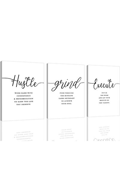 ALAYRA International لوحة جدارية قماشية من ALAYRA تحمل عبارة "الاجتهاد، العمل...