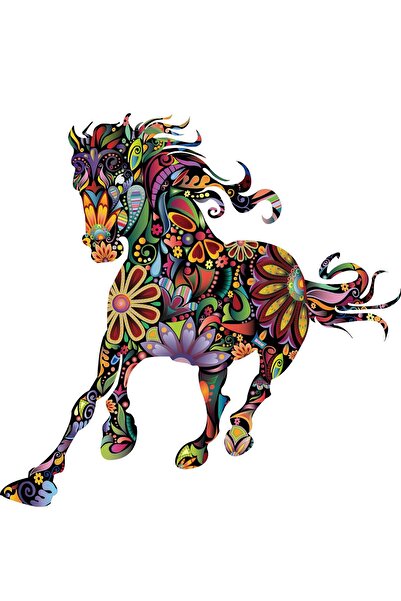 ALAYRA International ALAYRA Floral Running Horse Removable Wall stickers For ...