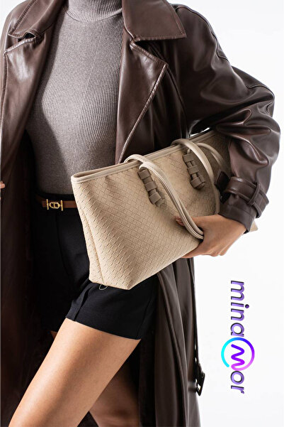 Minamor Γυναικεία μακριά πλεκτή τσάντα tote