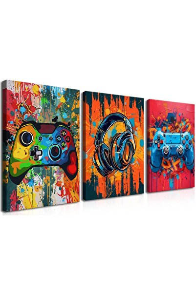 ALAYRA International مجموعة ALAYRA الفنية الجدارية لألعاب الفيديو، 3 قطع، صور...