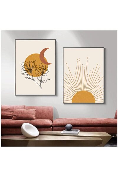 ALAYRA International ALAYRA Boho Sun Moon Wall Art Poster Leaf Flower Plant L...