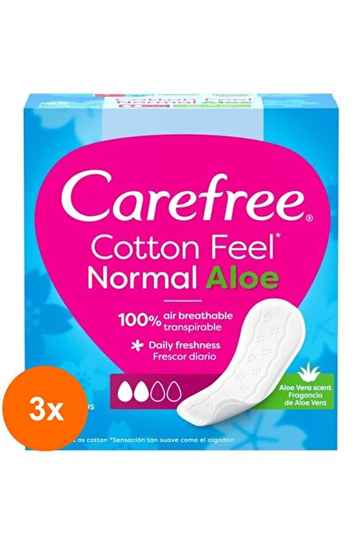 Carefree Set of 3 x 5 Daily Absorbent Panty Liners, Cotton Aloe