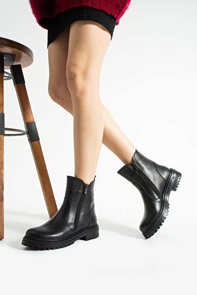 PLUSH STUDIO ISTANBUL حذاء نسائي من الجلد الطبيعي من Stella بسحاب مزدوج Olala...