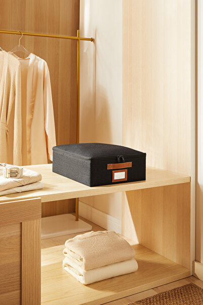 Ocean Home Textile Siyah Jüt Baza Altı Valiz Düzenleyici Destekli Kutu Hurç 3...