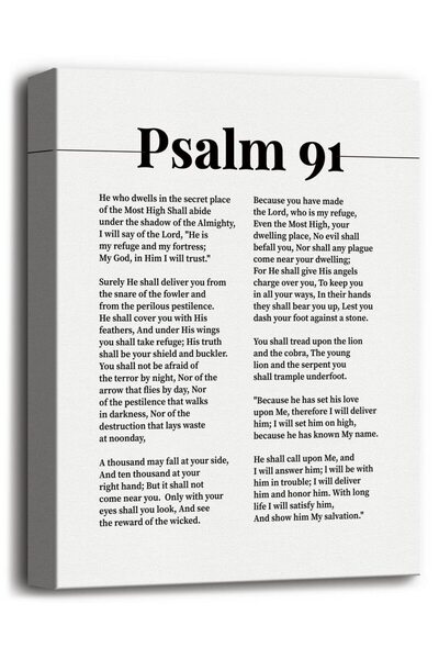 ALAYRA International ملصق مطبوع عليه مزمور 91 من ألايرا، لوحة جدارية مسيحية ع...