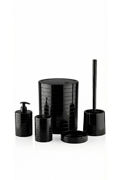 indirimdesiniz 5 Parça Banyo Seti - Çöp Kovalı ve Tuvalet Fırçalı Lüks Banyo ...