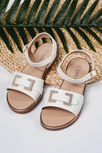 Zaira Sandale fete albe din piele ecologica Lila #21974 - 30