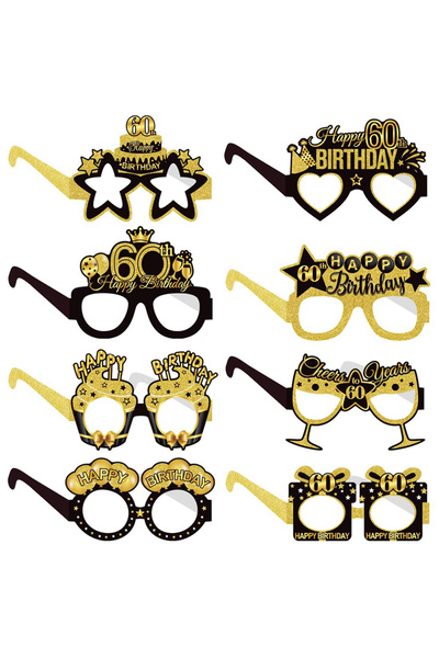 Choice 60th 8pcs Birthday Party Paper Glasses 18th 40th 50th 60th Eyeglasses ...