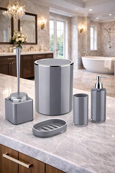 Mim Life Bathroom Set Luxury Acrylic Bathroom Toilet Set Round