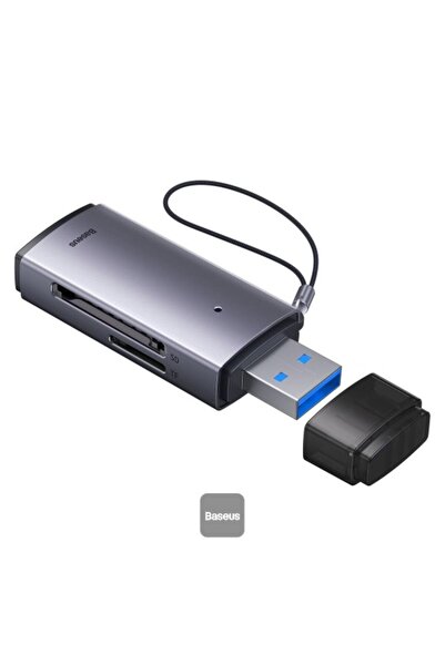 Baseus Cititor de carduri USB-A cu 2 sloturi, memorie flash, SD/TF, adaptor s...
