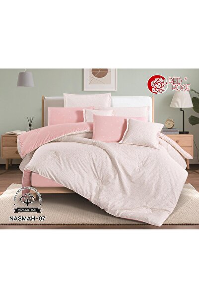 Red Rose Nasma single bedsheet set, 100% cotton, very luxurious, consisting of 5 pieces, size 170X230 cm