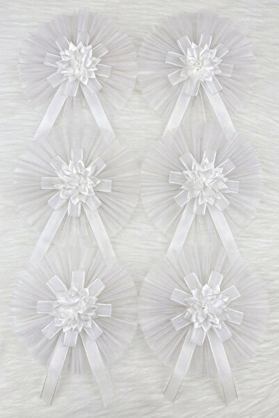 ZEYMERADE White Convoy Ornament, Bride and Groom's Dowry Suitcase, Wedding Engagement Bridal Car Circumcision Henna Ornament, 5 Pieces