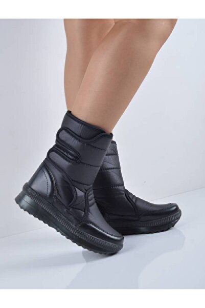Şanslı Ayakkabıcılık Black Velcro Snow Boots