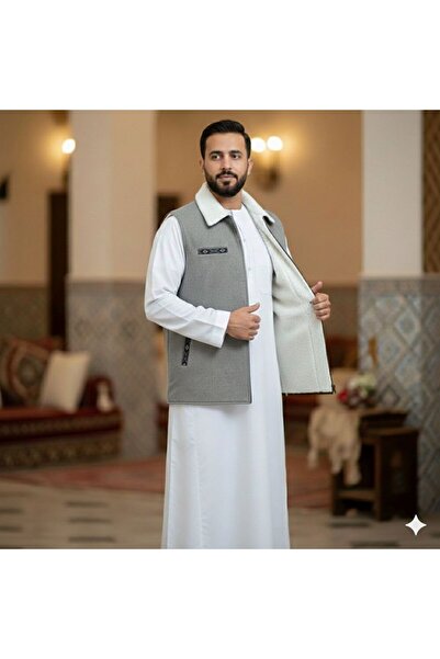 NAJMA سديري شتوي دبل فيس وجهين مع فرو دافئ فخامة وجودة عالية