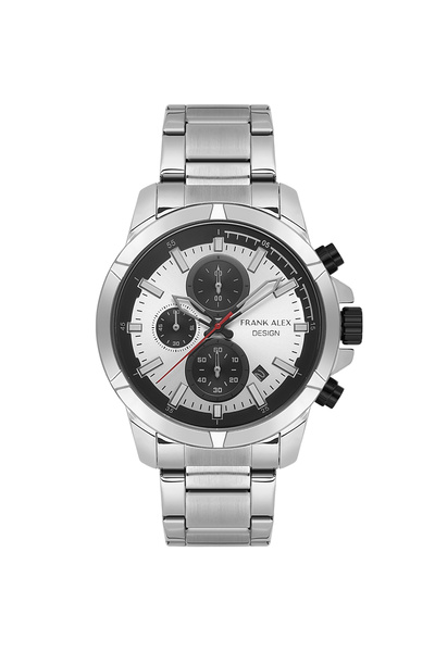 Frank Alex ساعة يد رجالية بسوار فضي من الفولاذ L-07249M.02