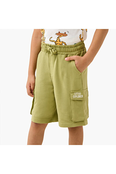 Juniors Solid Shorts with Pockets and Drawstring Closure