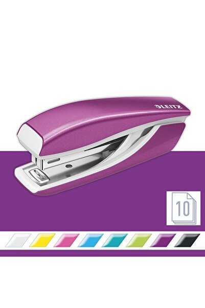 Leitz Metal stapler, WOW 5528 Mini NeXXt Series, 10 sheets, metallic purple,