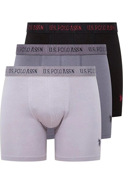 U.S. Polo Assn. Men's 3-Pack Cotton Modal Fabric Long Leg Stretch Fabric Boxer