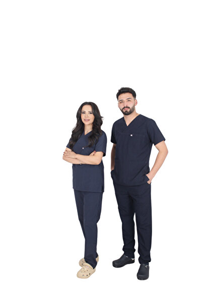 ufukscrubs طقم ملابس طبية موحدة للجنسين D/114 من قماش التيري كوتون للطلاب وال...