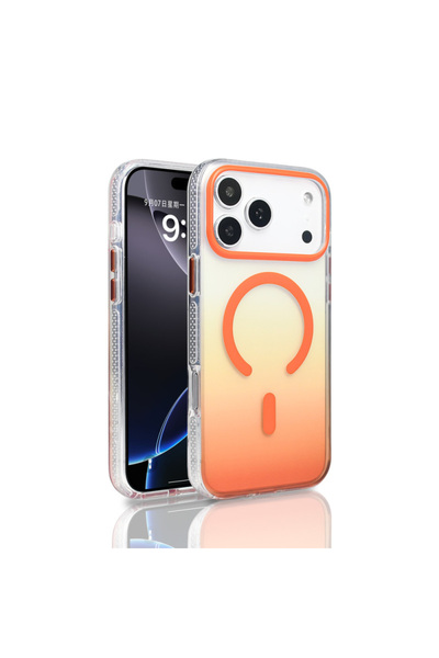 Apple iPhone 17 Pro Max Kılıf M-safe Şarj Özellikli Transparan Renk Geçişli Toros Kapak