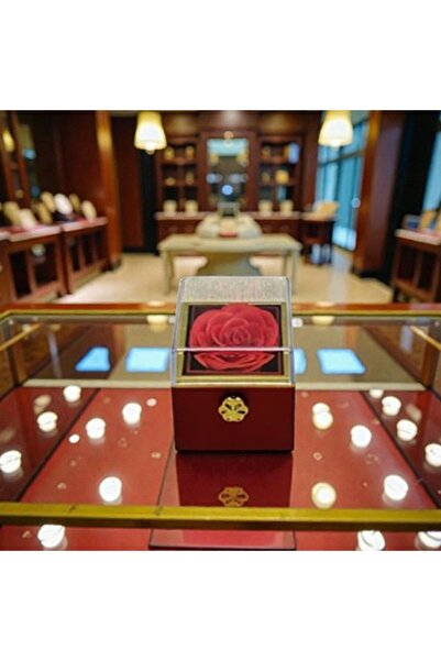 Kuzey Tacı صندوق خواتم بتصميم الوردة الأبدية الرومانسية، هدية خاصة للأزواج، إنتاج خاص VIP