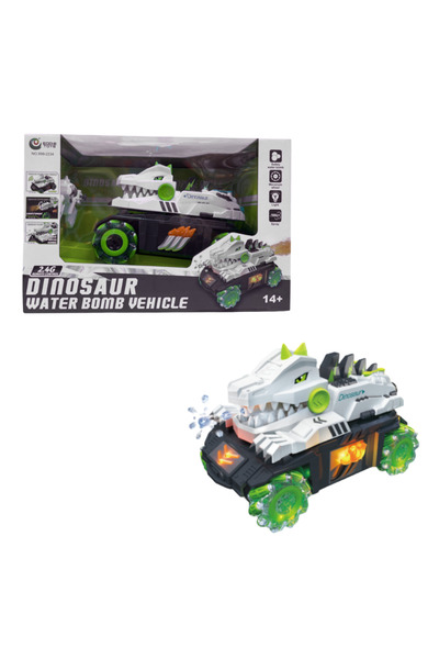 STEM سيارة ديناصور تعمل بالتحكم عن بعد مزودة بقاذفة مياه (قد يختلف التصميم)