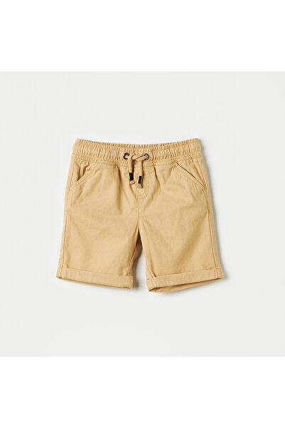 Juniors Solid Shorts with Drawstring Closure and Pockets