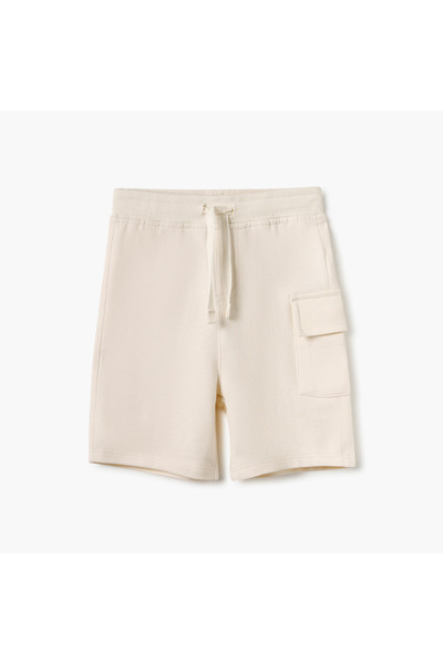 Juniors Solid Shorts with Pockets and Drawstring Closure