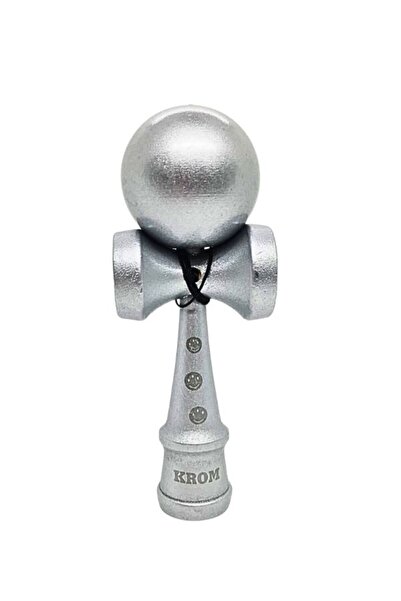 OEM Kendama Silver Metalic, Lemn Premium, Jucărie Skill Toy pentru Copii și A...