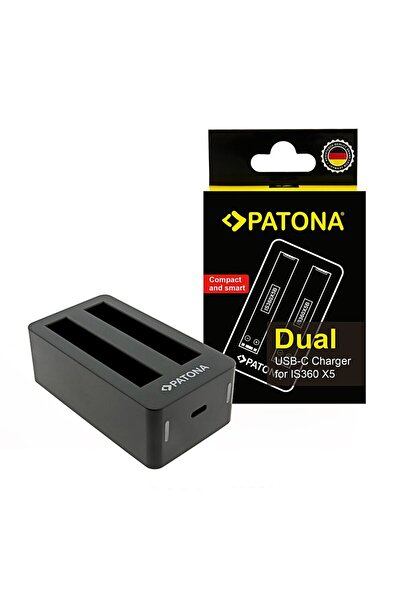 Patona încărcător dual pentru Insta360 X5 CINSBAHA, inclusiv cablu USB-C
