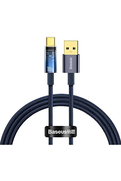 Baseus Explorer, USB to USB-C Cable, 100W, 1m Blue