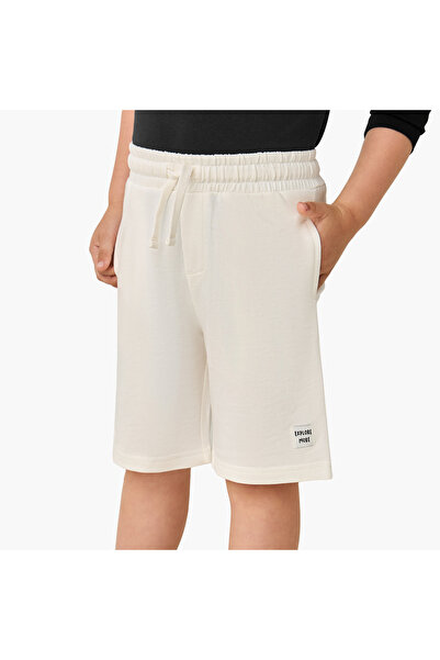 Juniors Boys Shorts with Elastic Waist - Cotton - Knee Length