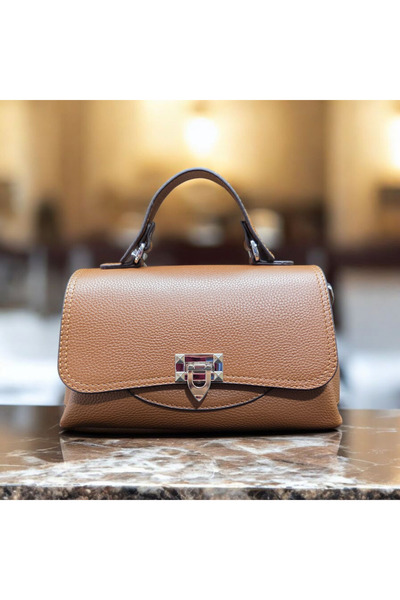 valentina victoria Valvic Genuine Leather Crossbody Bag with 3 Separate Compa...