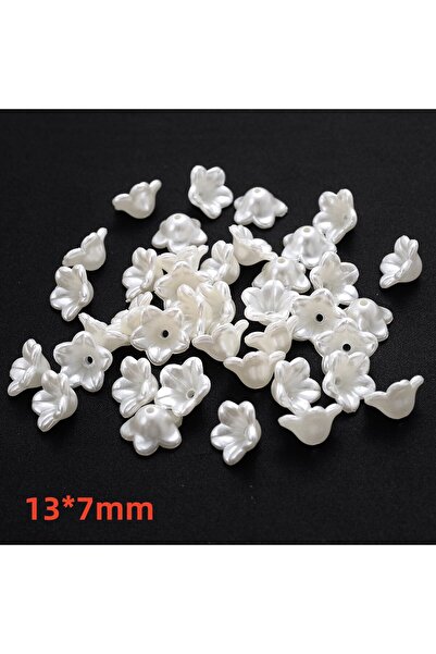 Choice4 style 1 iYOE 100pcs 28 Style Flower Spacer Beads Imitation Pearl Whit...