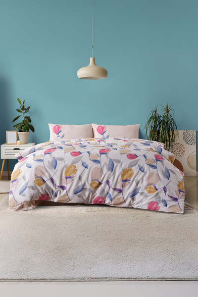 Doqu Home Lak pamuk Set posteljine Lale Bračni