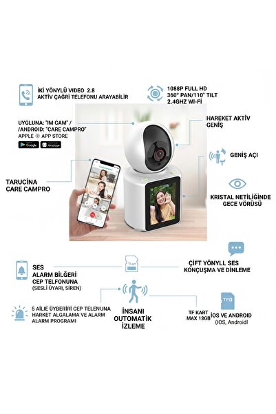 Pulnix PLX-301 İPC KARŞILIK LI GÖRÜNTÜLÜ KONUŞMA WİFİ KAMERA
