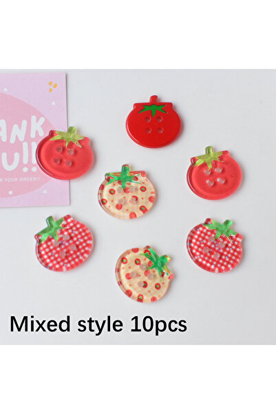 Choice 24 مم، أنماط متنوعة، 10 قطع، 8/10/15 قطعة، قاعدة شفافة بلون الطماطم، إ...