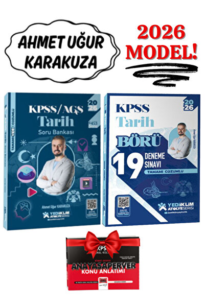 Yediiklim Yayınları Ahmet Uğur Karakuza | 2026 KPSS Tarih Soru Bankası+Börü T...