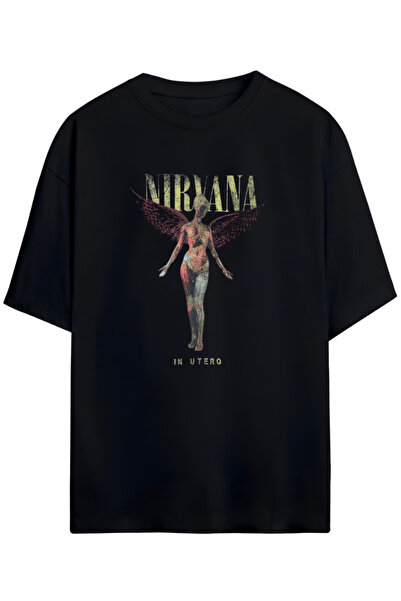 Pandorica's تي شيرت قطني للجنسين بتصميم نيرفانا