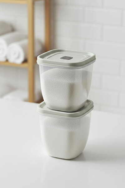 Kitchen Life حاوية منظفات كبيرة الحجم مانعة للتسرب بسعة 2000 مل - صندوق دقيق وطحين بغطاء ناعم