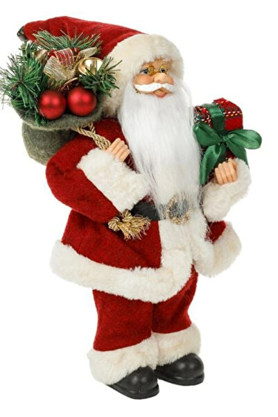 Tam12den Home حقيبة هدايا سانتا كلوز ذات شكل واقعي لعيد الميلاد، مربعات حمراء...