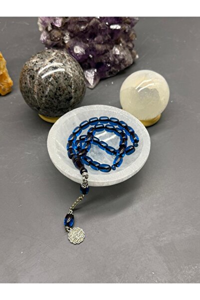 VURAL BİJUTERİ Ahşap Kutulu Katalin Kanayan Bağa Tesbih-Mavi