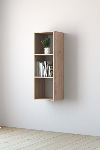 Poyraz Furniture Accessory 3'lü Dikey Raf Ünitesi, Meşe 104x36x31.7 cm