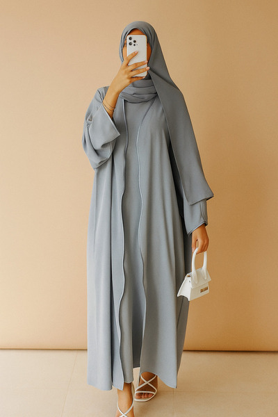 MayaCloset Front Button Detail Abaya & Kimono & Ferace