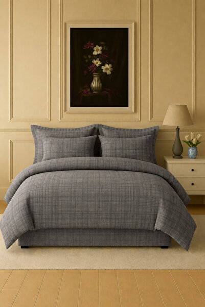 İQON Flat Sheet Bedding Set Double Size Gray-Gray