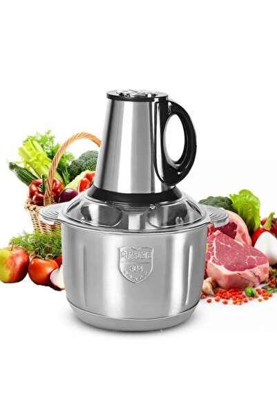 AXC Electric meat and vegetable chopper, 5 stainless steel blades, 3 speeds, 5L capacity, stainless steel bowl, 1000W