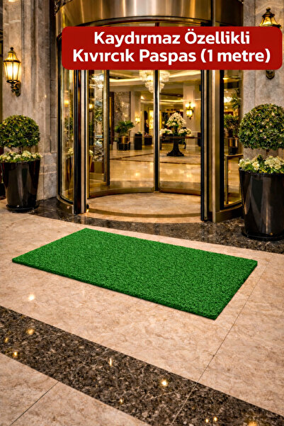 Alezy KPS Kaydırmaz Taban Kıvırcık Paspas Kapı Önü Paspası 1 Metre - Tüm Ebatlar