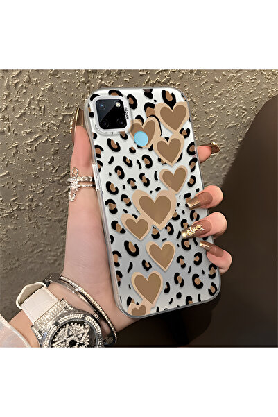 Hontinga حافظة متوافقة مع هاتف Realme C25Y/C21Y بنمط pardus حافظة هاتف صلبة م...